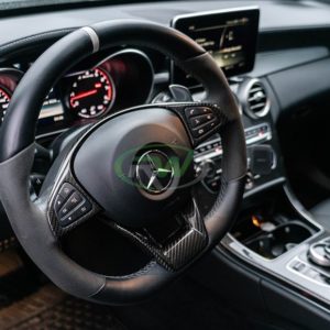 rwcarbon carbon fiber steering wheel trim for the w205 C63 C63s AMG