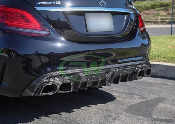 RWCarbon BRS carbon fiber diffuser for the W205 C63 C63s AMG